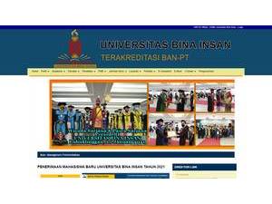 Universitas Bina Insan's official website homepage screenshot