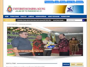 Universitas Darma Agung's official website homepage screenshot