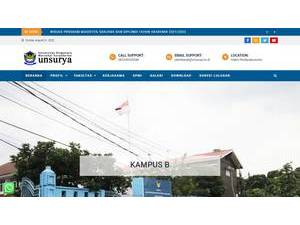 Universitas Dirgantara Marsekal Suryadarma's official website homepage screenshot