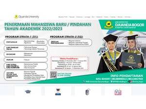 Universitas Djuanda's official website homepage screenshot