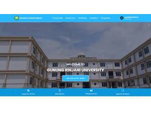 Universitas Gunung Rinjani's official website homepage screenshot