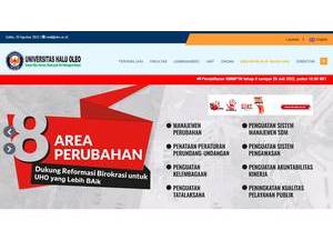 Universitas Halu Oleo's official website homepage screenshot