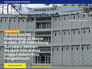 Universitas IBA's official website homepage screenshot