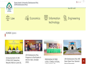 Universitas Islam Negeri Datokarama Palu's official website homepage screenshot