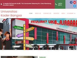 Universitas Kader Bangsa's official website homepage screenshot