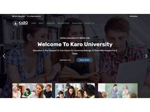 Universitas Karo's official website homepage screenshot