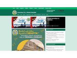 Universitas KH. A. Wahab Hasbullah's official website homepage screenshot