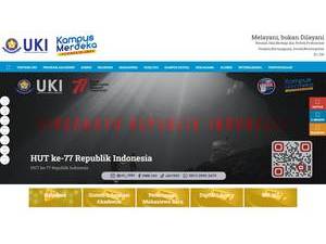 Universitas Kristen Indonesia's official website homepage screenshot