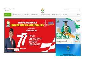Universitas Malikussaleh's official website homepage screenshot