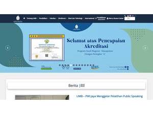 Universitas Mercu Buana's official website homepage screenshot
