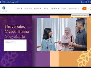 Universitas Mercu Buana Yogyakarta's official website homepage screenshot