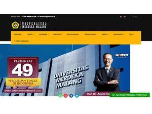 Universitas Merdeka Malang's official website homepage screenshot