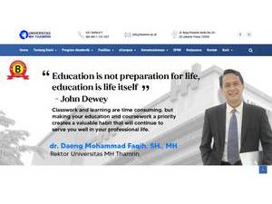 Universitas Mohammad Husni Thamrin's official website homepage screenshot