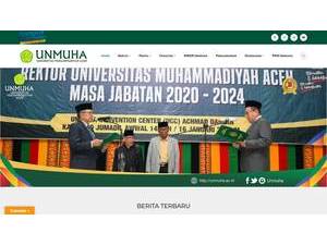 Universitas Muhammadiyah Aceh's official website homepage screenshot