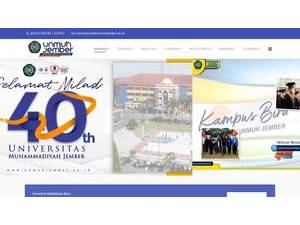 Universitas Muhammadiyah Jember's official website homepage screenshot
