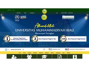 Universitas Muhammadiyah Riau's official website homepage screenshot