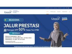 Universitas Muhammadiyah Sidoarjo's official website homepage screenshot