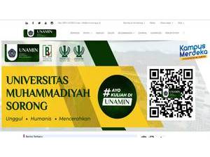 Universitas Muhammadiyah Sorong's official website homepage screenshot