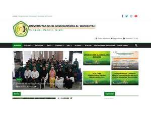 Universitas Muslim Nusantara Al-Washliyah's official website homepage screenshot