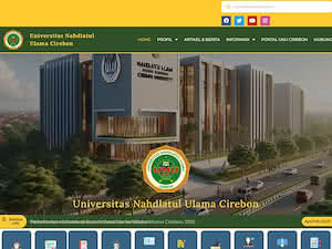 Universitas Nahdlatul Ulama Cirebon's official website homepage screenshot