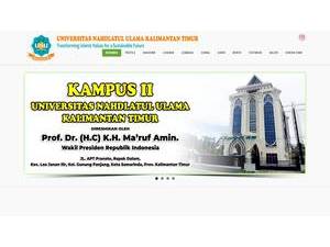 Universitas Nahdlatul Ulama Kalimantan Timur's official website homepage screenshot
