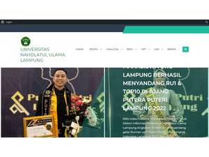 Universitas Nahdlatul Ulama Lampung's official website homepage screenshot