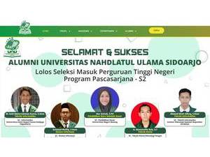 Universitas Nahdlatul Ulama Sidoarjo's official website homepage screenshot