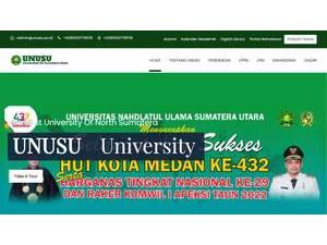 Universitas Nahdlatul Ulama Sumatera Utara's official website homepage screenshot