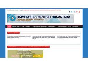 Universitas Nani Bili Nusantara's official website homepage screenshot