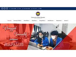 Universitas Negeri Manado's official website homepage screenshot
