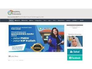 Universitas Nusantara PGRI Kediric's official website homepage screenshot