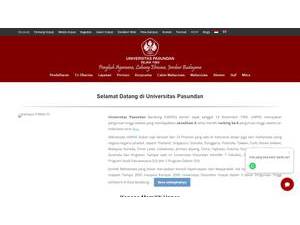Universitas Pasundan's official website homepage screenshot