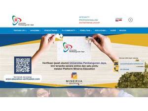Universitas Pembangunan Jaya's official website homepage screenshot