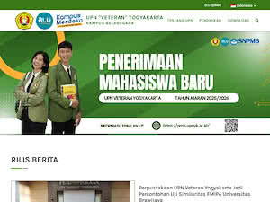 Universitas Pembangunan Nasional Veteran Yogyakarta's official website homepage screenshot