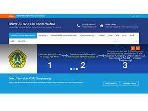 Universitas PGRI Banyuwangi's official website homepage screenshot