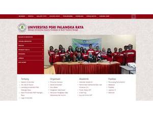 Universitas PGRI Palangkaraya's official website homepage screenshot