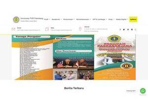 Universitas PGRI Palembang's official website homepage screenshot