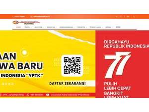Universitas Putra Indonesia YPTK Padang's official website homepage screenshot