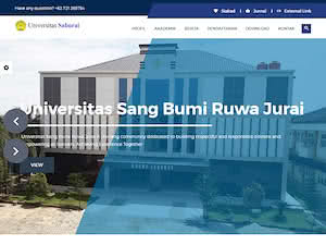 Universitas Sang Bumi Ruwa Jurai's official website homepage screenshot