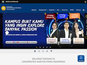 Universitas Sari Mutiara Indonesia's official website homepage screenshot