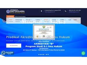 Universitas Satyagama's official website homepage screenshot