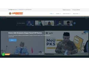 Universitas Serang Raya's official website homepage screenshot
