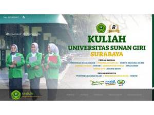Universitas Sunan Giri Surabaya's official website homepage screenshot