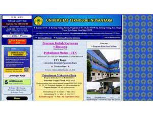 Universitas Teknologi Nusantara's official website homepage screenshot