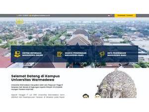 Universitas Warmadewa's official website homepage screenshot