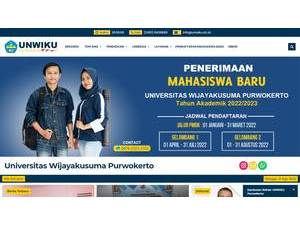 Universitas Wijaya Kusuma Purwokerto's official website homepage screenshot