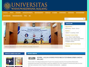Universitas Wisnuwardhana's official website homepage screenshot
