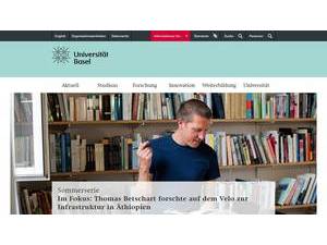 Universität Basel's official website homepage screenshot