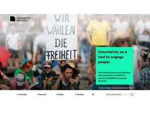 Universität Bielefeld's official website homepage screenshot