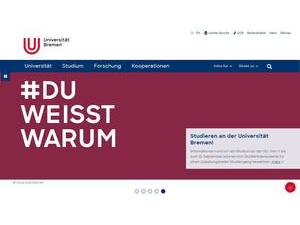 Universität Bremen's official website homepage screenshot